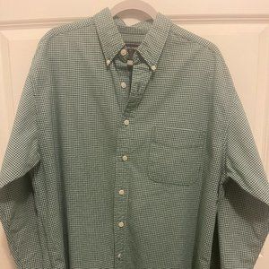 Abercrombie & Fitch Medium Mens Long Sleeve Button Down Heavy Green Plaid 90s